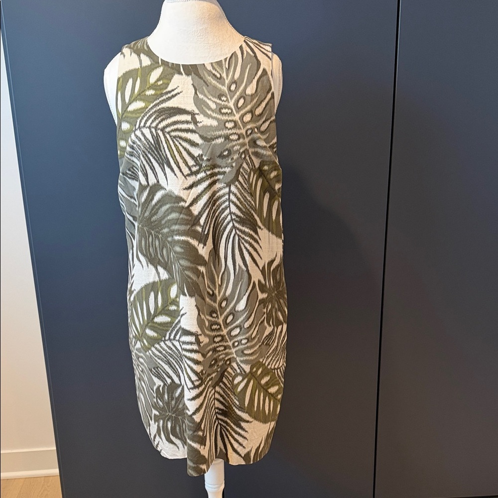Tommy Bahama Tropical Leaf Print Sleeveless sheath dress